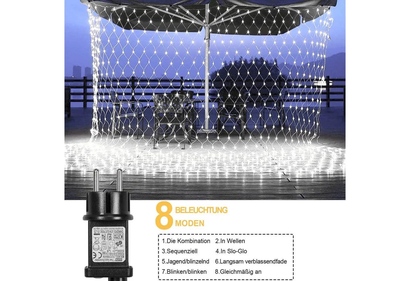 MUPOO LED-Lichternetz Weihnachten Lichterketten - Bild 4