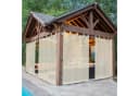 BTTO V&G Outdoorgardine Terrassenvorhang Wasserabweisend Transparent Bild 2