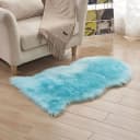 BTTO TEPP Hochflor-Teppich Blau Kunstfell Shaggy Bild 3