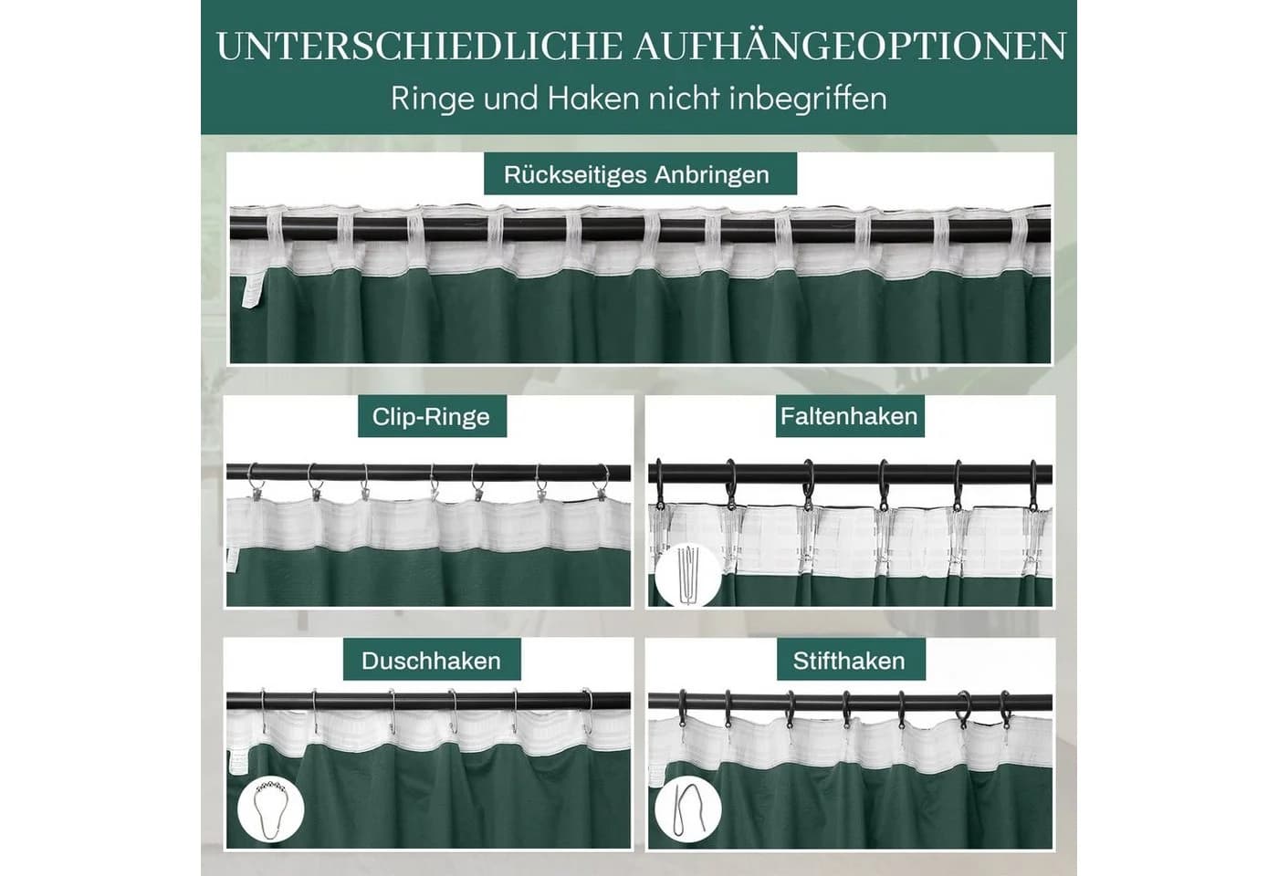 BTTO V&G Vorhang Samt Kräuselband Golddruck Verdunkelungsvorhang - Bild 5