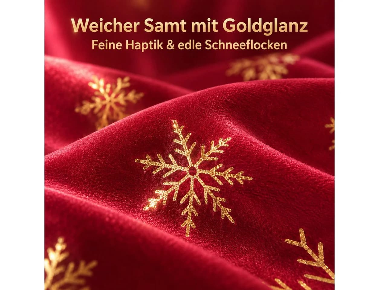 LMaxhome Verdunkelungsvorhang Samt 2er Set Rot/Grün Schneeflocken - Bild 4