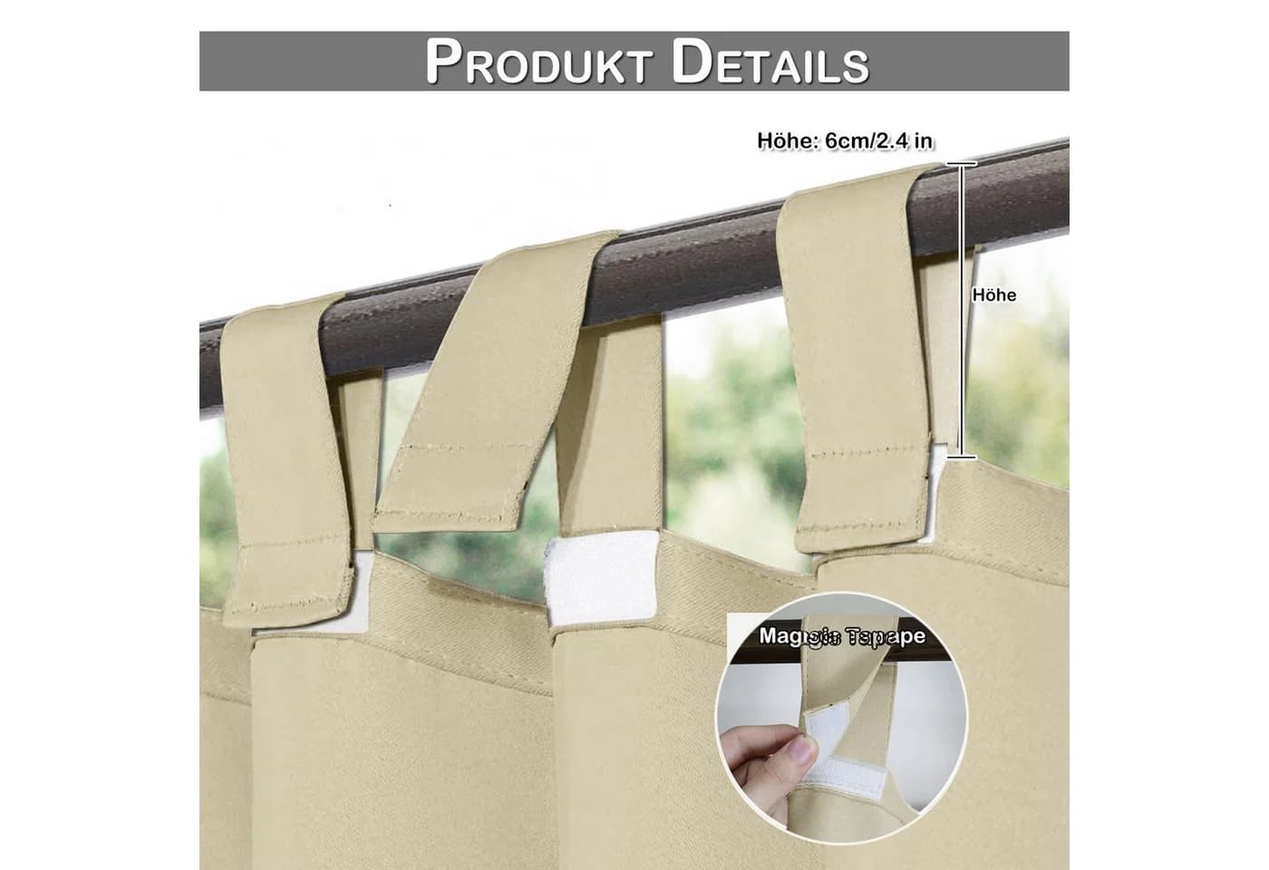 LMaxhome Outdoorvorhang wasserabweisend blickdicht beige - Bild 5