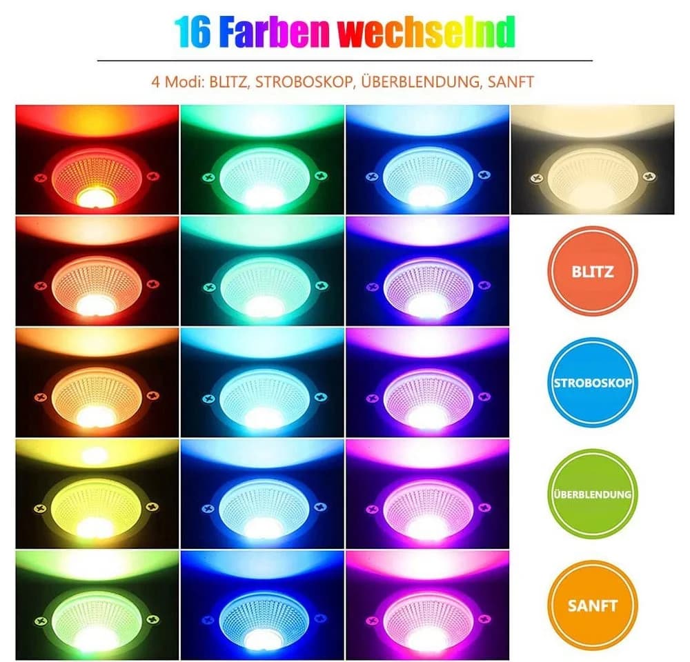 Rosnek LED Gartenleuchte RGB dimmbar mit Fernbedienung - Bild 3