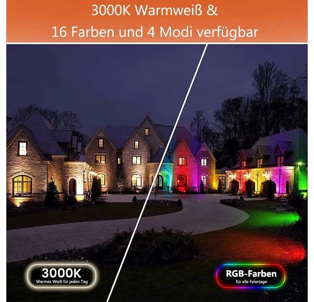 Rosnek LED Gartenleuchte RGB dimmbar mit Fernbedienung - Bild 4