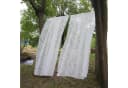 Qelus Vorhang Voile mit Blumenstickerei 2er Set Weiß Transparent Bild 2