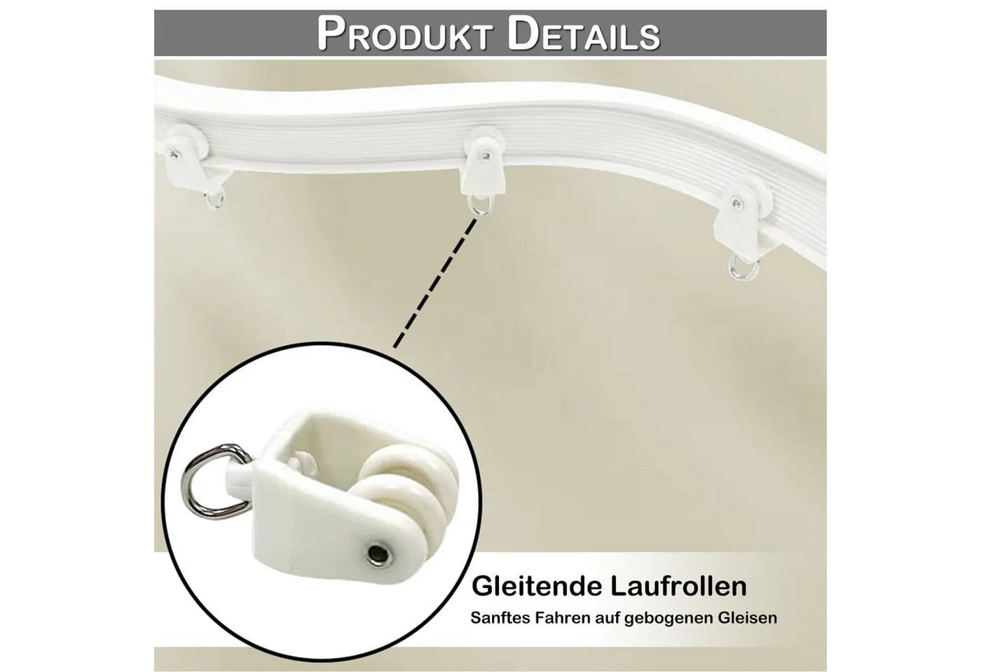 Rosnek Vorhang Raumteiler Grau Verdunkelung mit Schiene - Bild 5