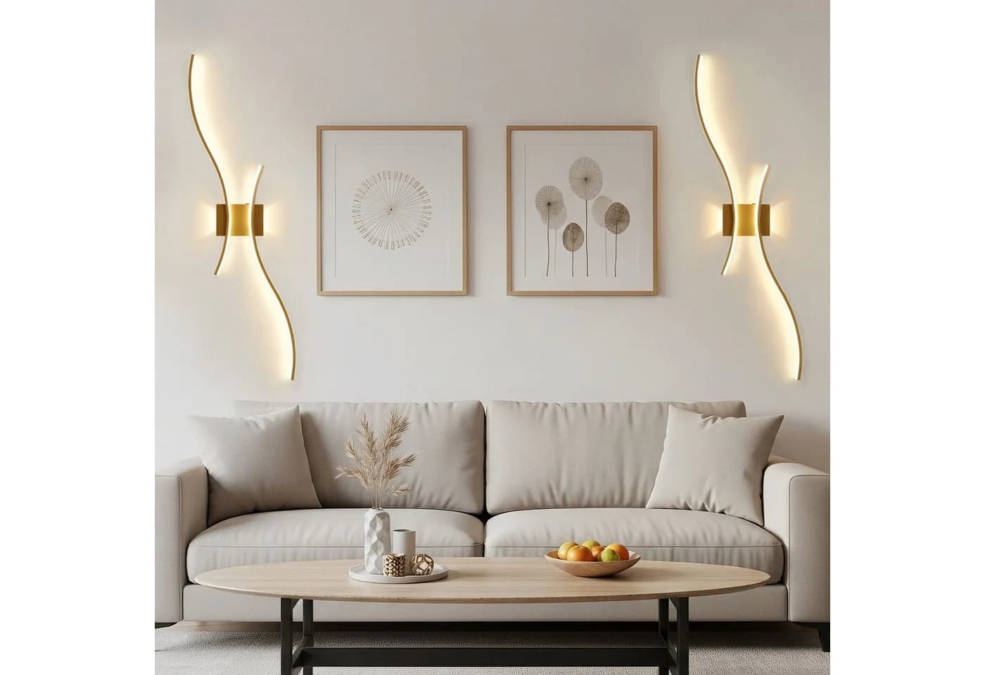 Rosnek Wandleuchte Modern Schwarz/Gold Dimmbar Akku - Bild 5