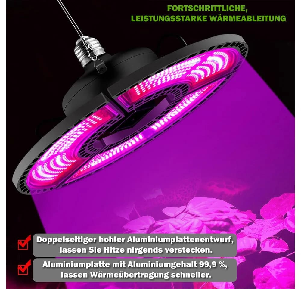Rosnek Faltbare Pflanzenlampe Vollspektrum LED mit Rot/Blau - Bild 4