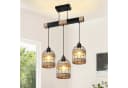 Rosnek 3-flammige LED Pendelleuchte Rattan Eisen Landhausstil warmweiß Bild 2