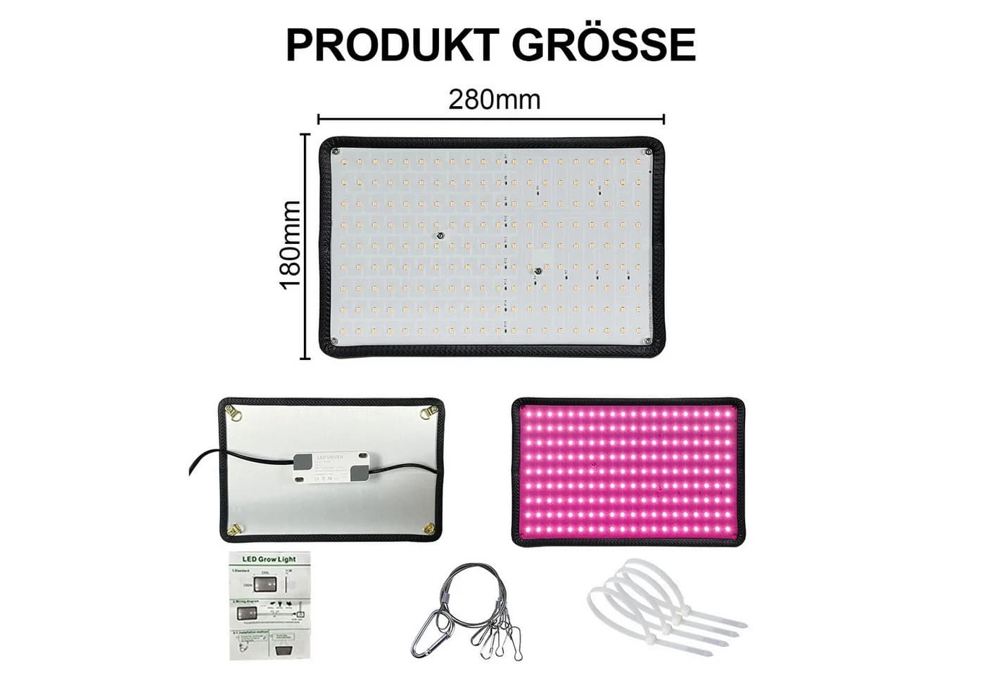 Rosnek Pflanzenlampe LED Vollspektrum Panel 180 LEDs
