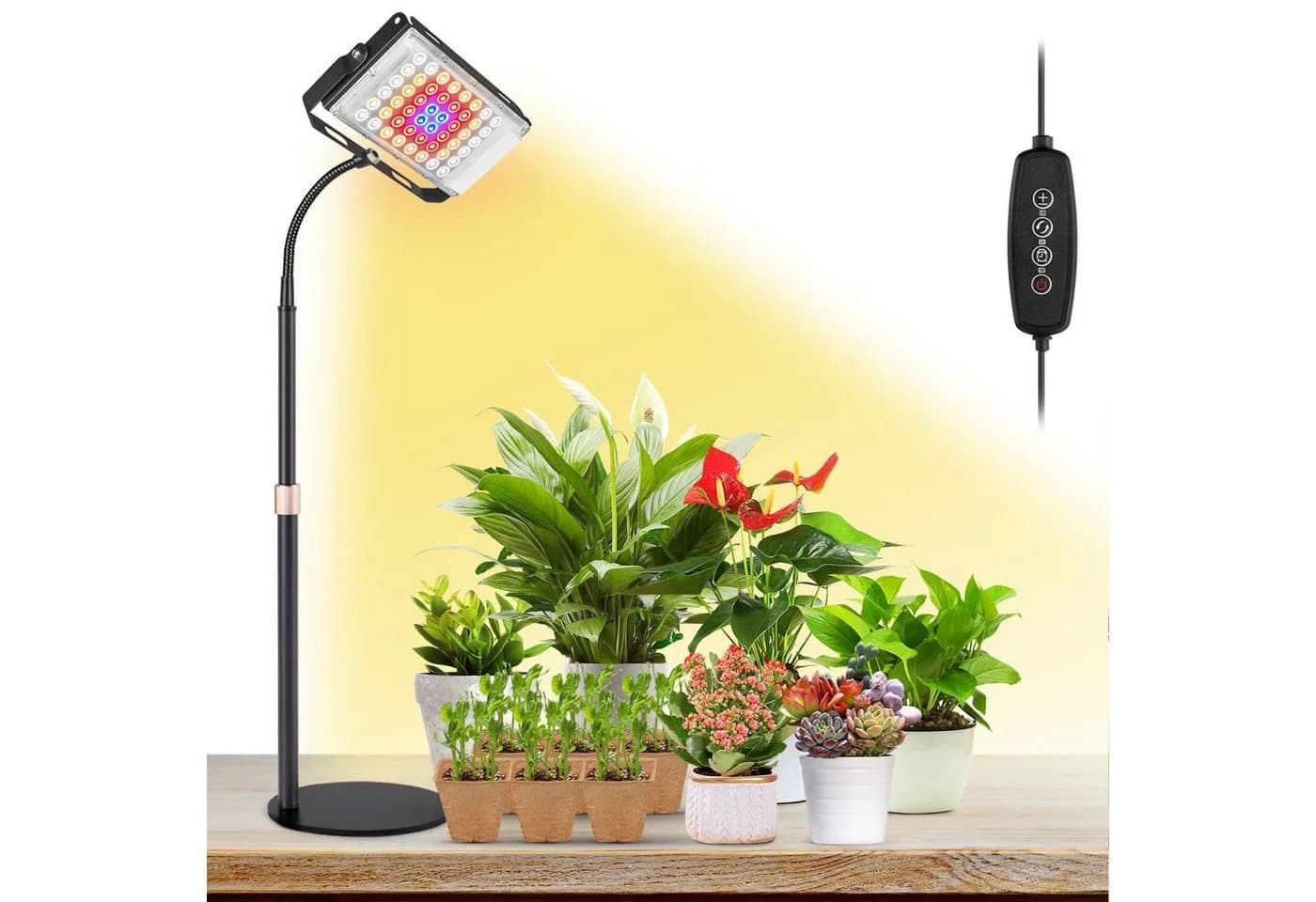 Rosnek Pflanzenlampe Vollspektrum-LED mit Timer & Dimmer - Bild 2