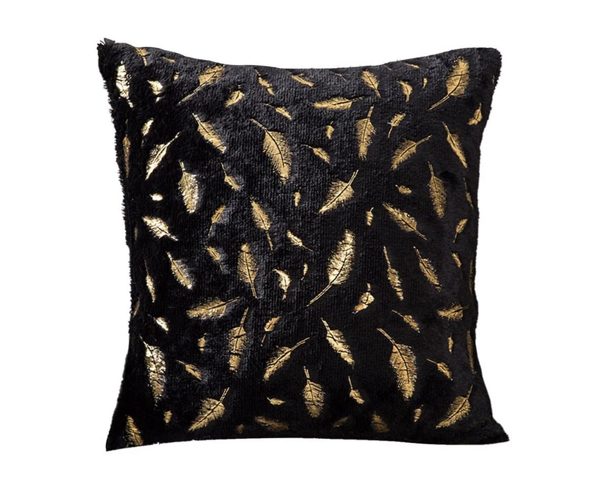 BTTO Samt Kissenbezug 45x45cm Goldstempelfeder 2 Stück - Bild 2