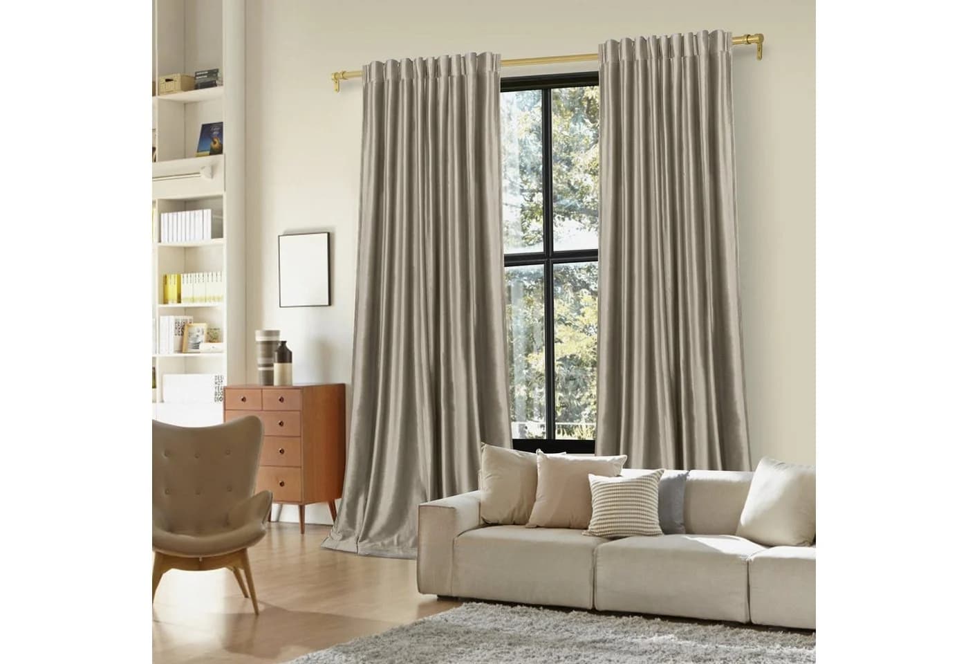 Sunicol Samtvorhang Blickdicht Thermo Kräuselband 2er Set - Bild 3