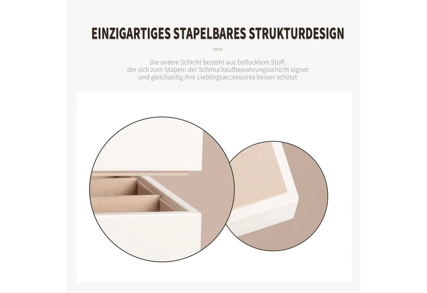 AdelDream Schmuckkasten Weiß 4-in-1 Multifunktional - Bild 3