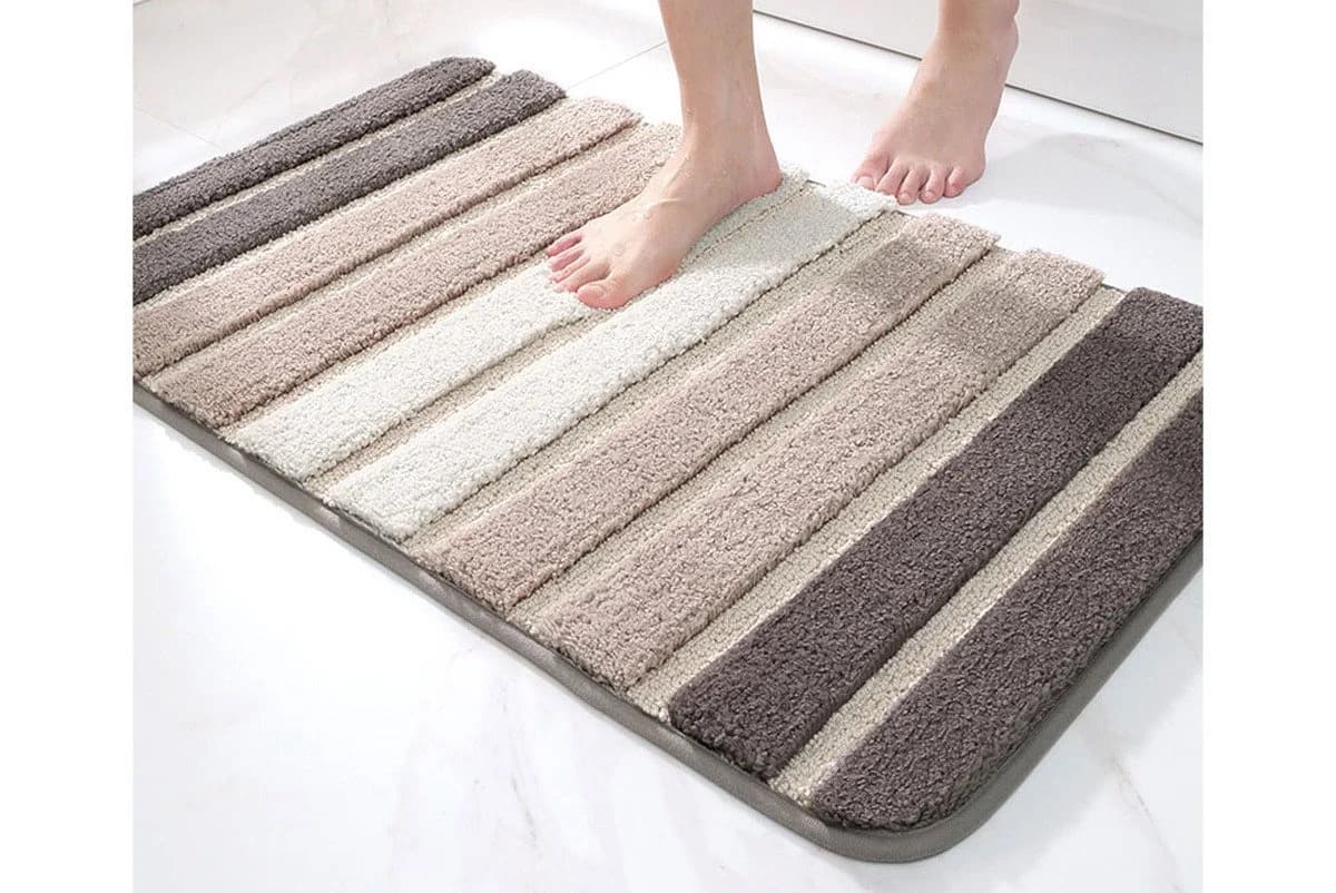 Vivi Idee Badematte Rutschfest Polyester Braun Streifen - Bild 2