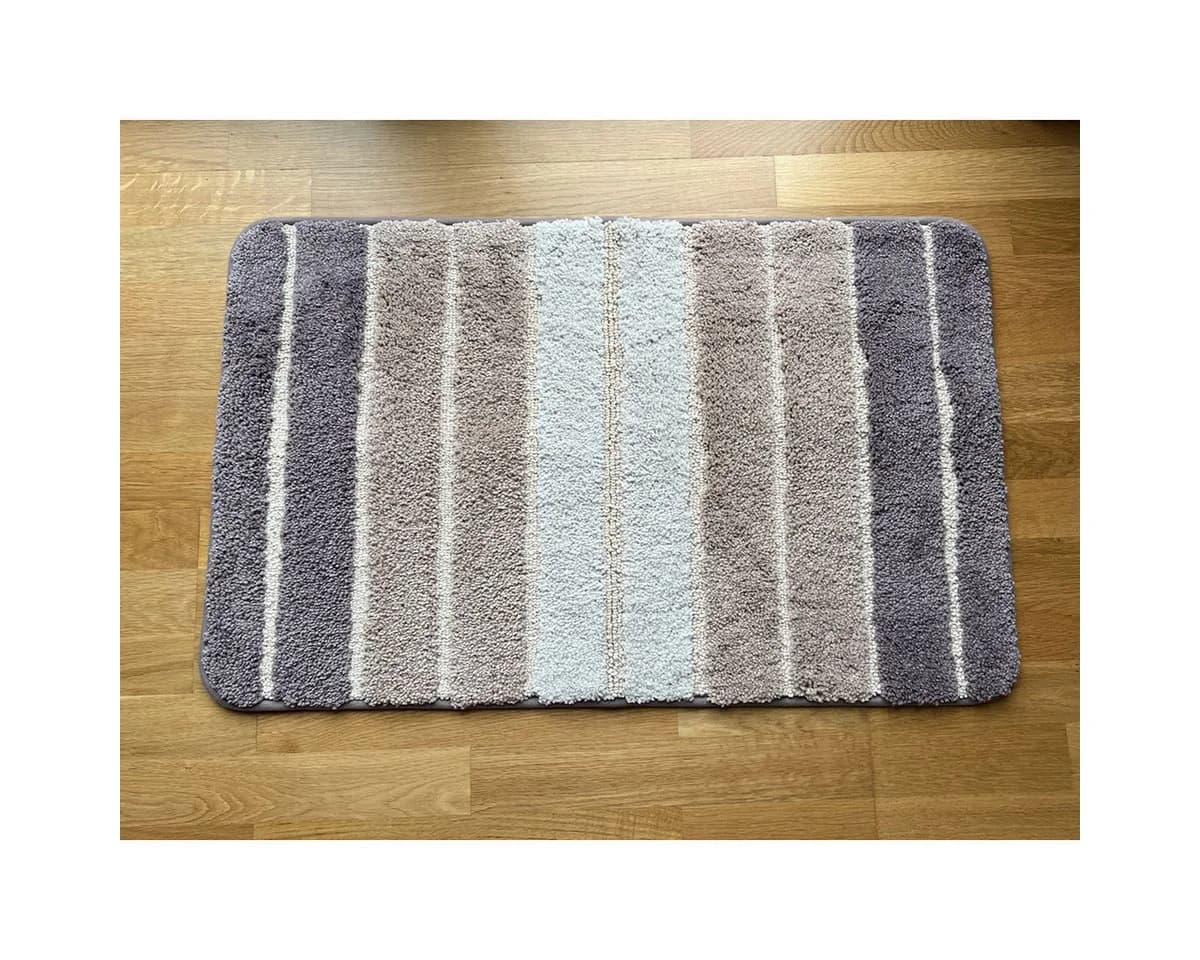 Vivi Idee Badematte Rutschfest Polyester Braun Streifen - Bild 4