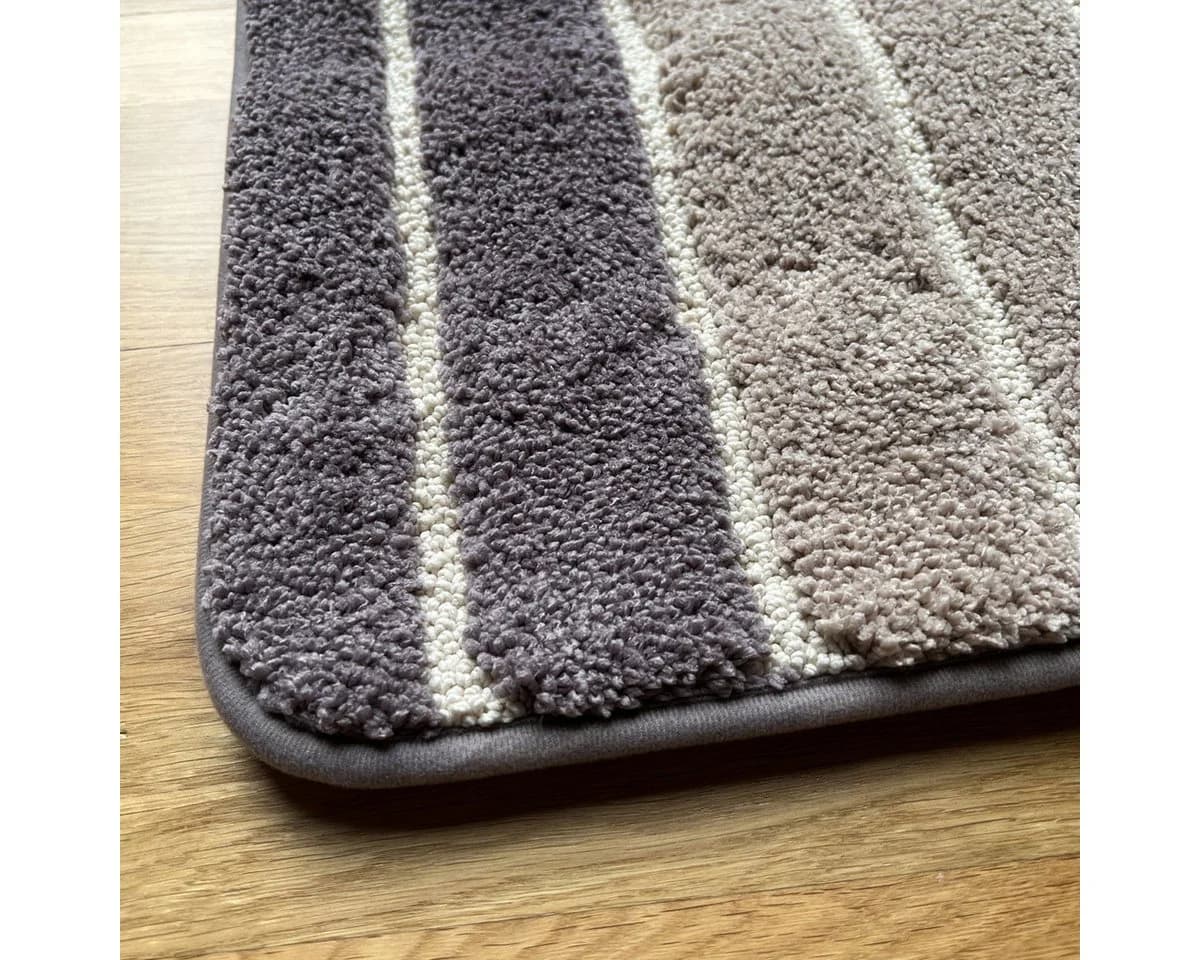 Vivi Idee Badematte Rutschfest Polyester Braun Streifen - Bild 5