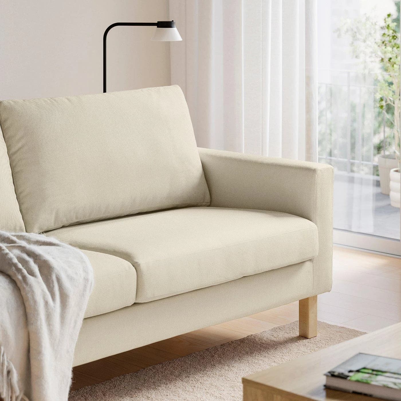IKEA SALTSJÖBADEN 2er-Sofa Hellbeige mit abnehmbarem Bezug