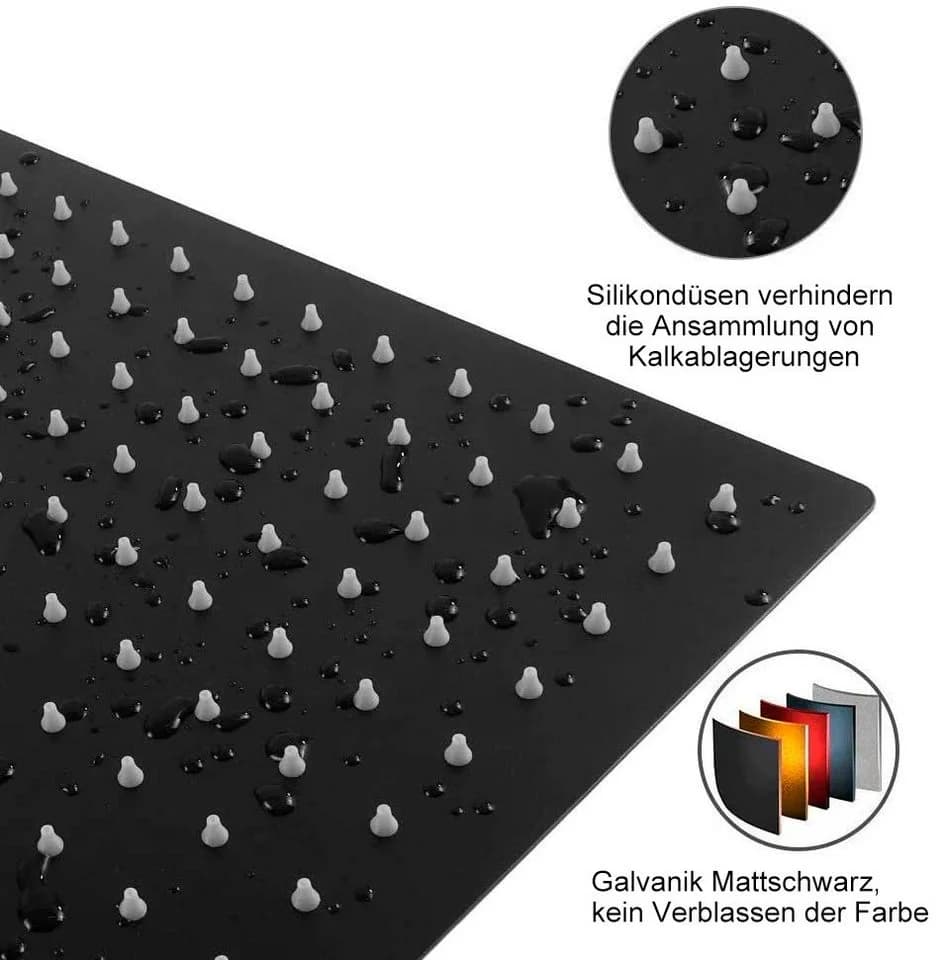 Rainsworth Regenduschkopf Schwarz 304 Edelstahl 40x40cm - Bild 3