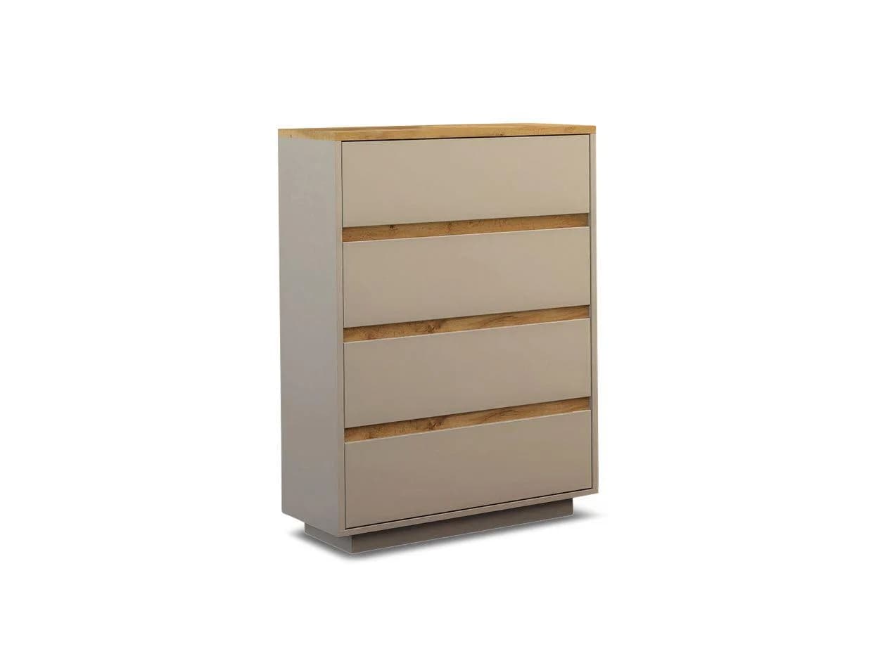 Kommode vito FIESTA Kaschmir/Eiche Softclose 5 Schubkästen
