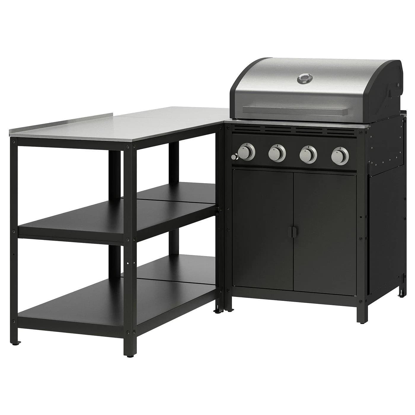 IKEA GRILLSKÄR Gasgrill mit Kücheninsel Edelstahl Grau
