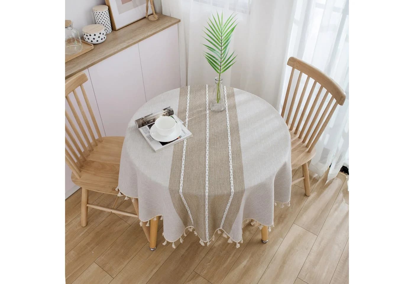 FELIXLEO Runde Tischdecke 140 cm Baumwolle Modern - Bild 2