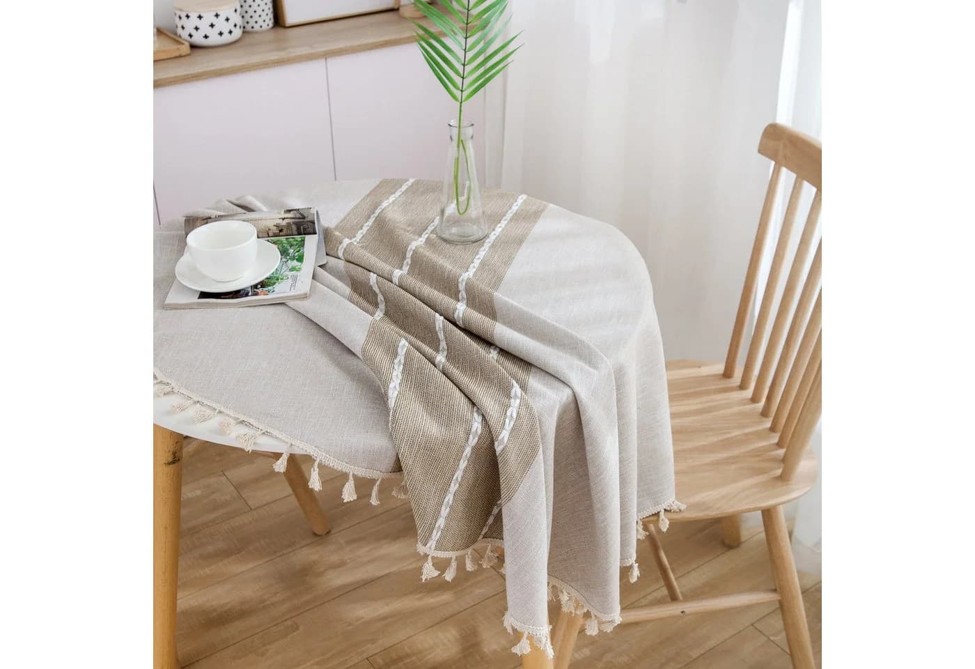 FELIXLEO Runde Tischdecke 140 cm Baumwolle Modern - Bild 4