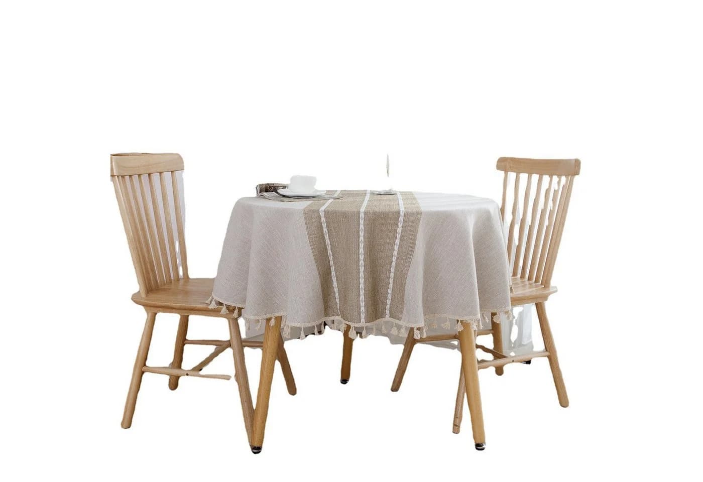 FELIXLEO Runde Tischdecke 140 cm Baumwolle Modern - Bild 5