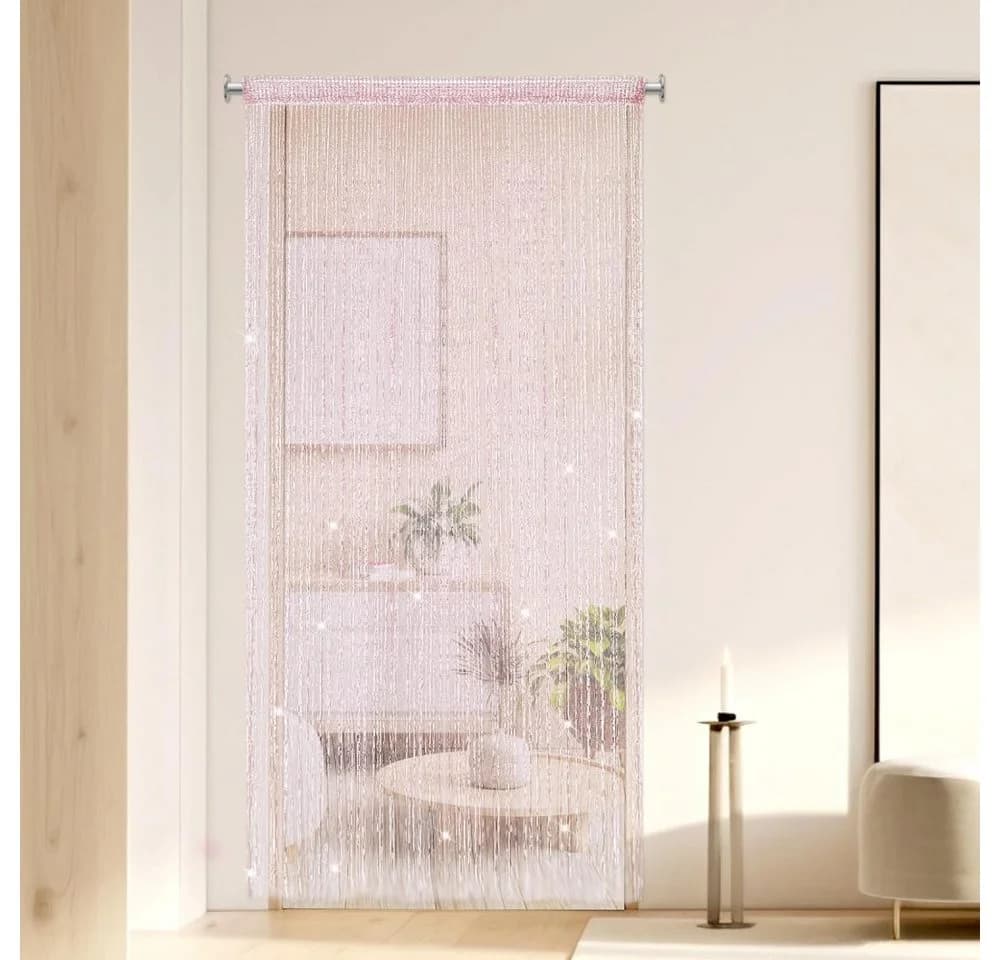 FELIXLEO Türvorhang Boho Pailletten Rosa - Bild 2