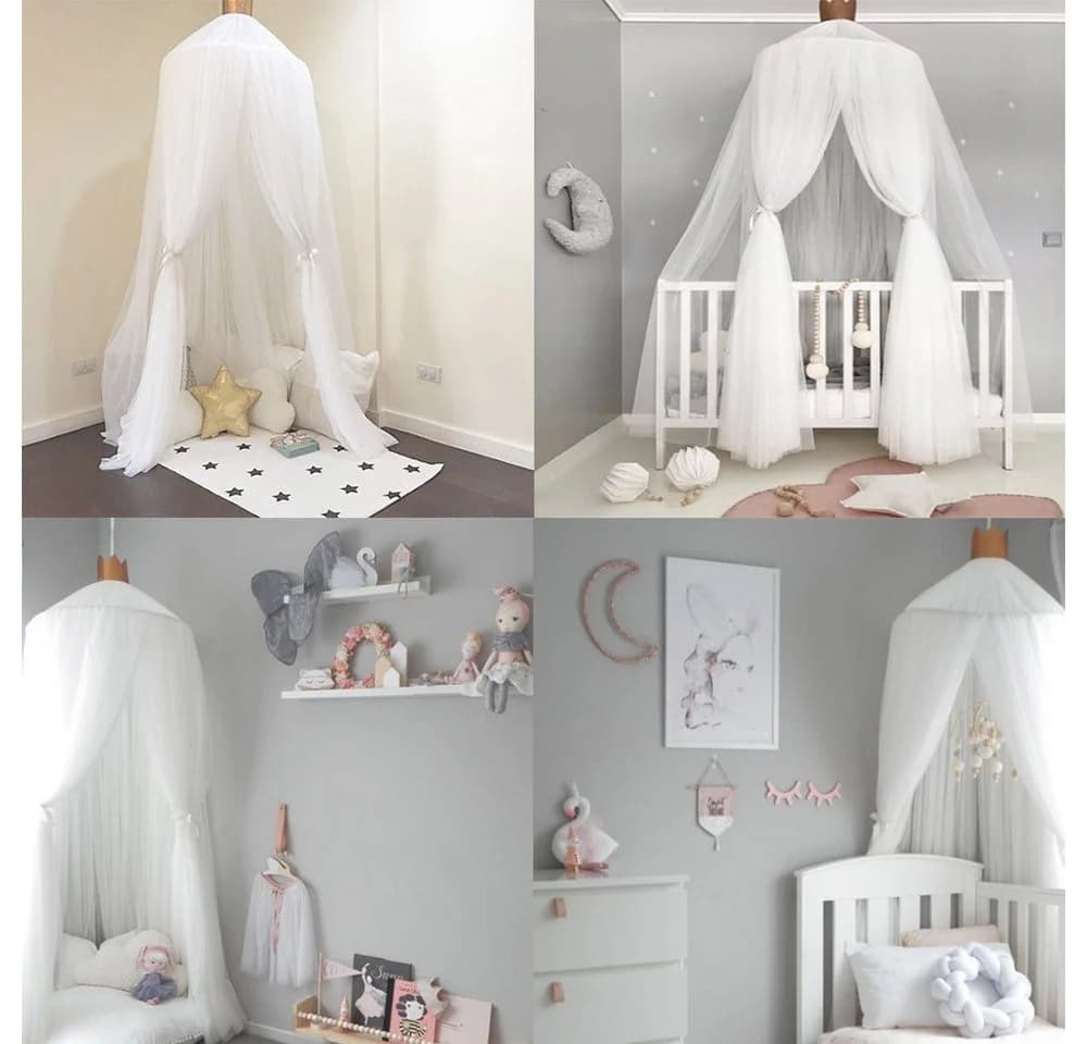 FELIXLEO Betthimmel Baldachin Weiß Schloss-Design Kinderzimmer