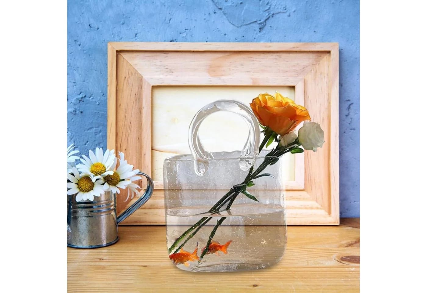 FELIXLEO Dekovase Groß Glas-Geldbörsen-Vase Transparent - Bild 4