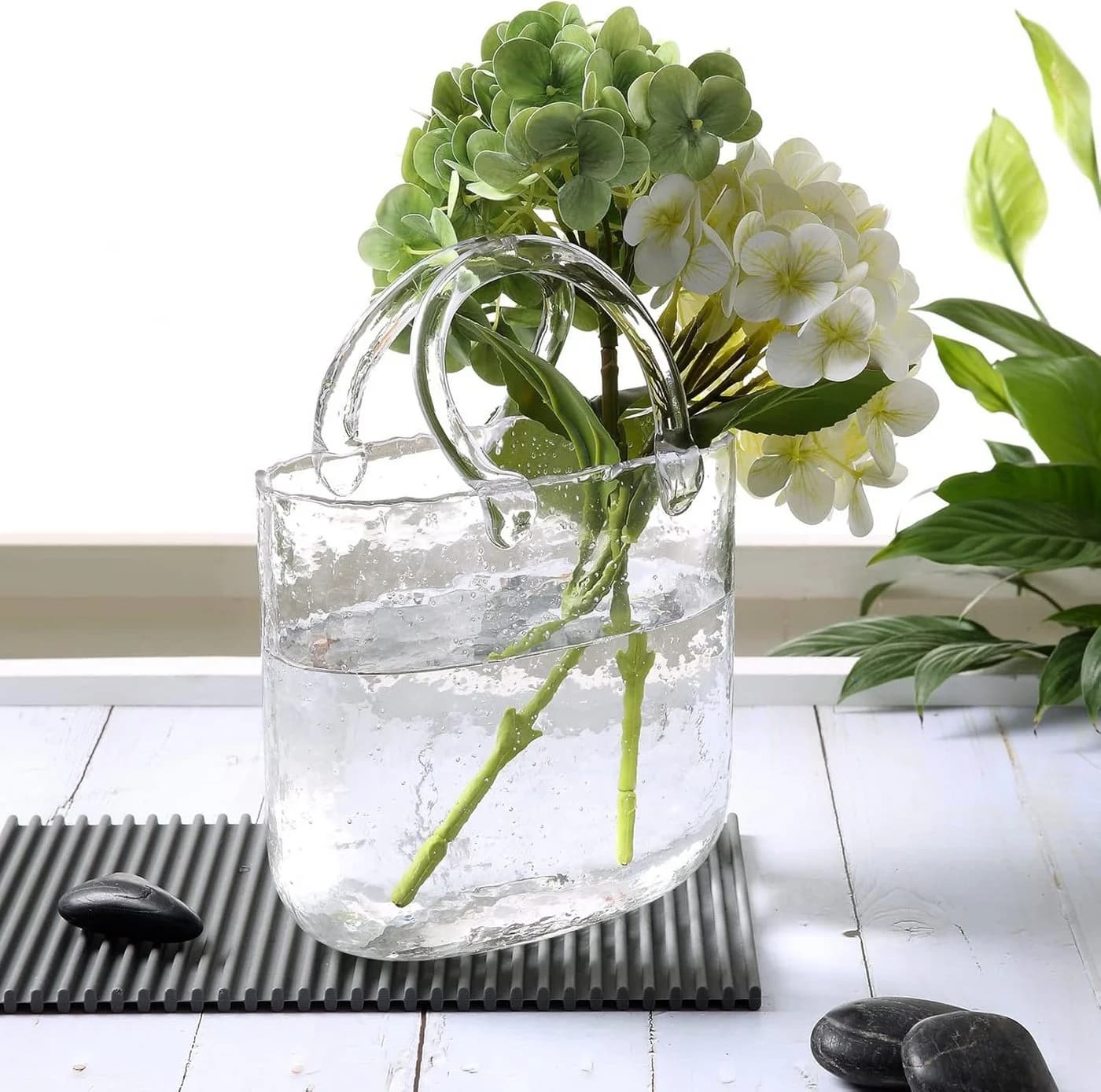 FELIXLEO Dekovase Groß Glas-Geldbörsen-Vase Transparent - Bild 5