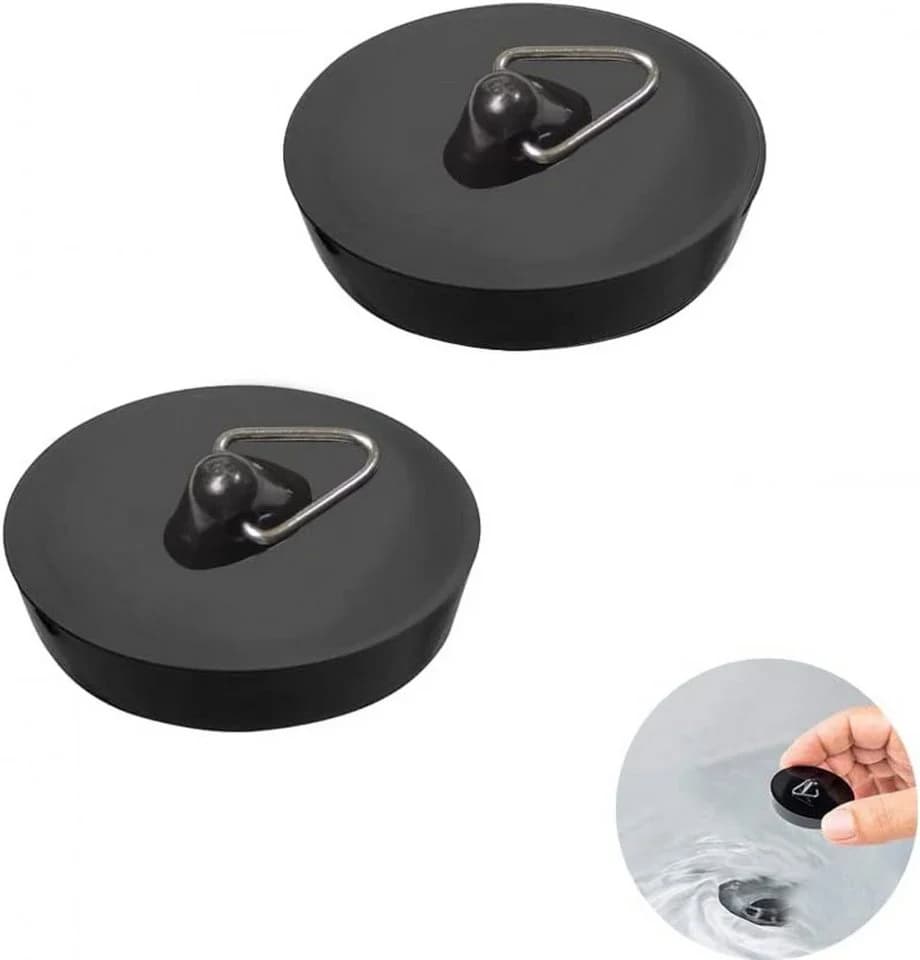 FELIXLEO Abflussstopfen Schwarz Gummi 2er-Pack - Bild 2
