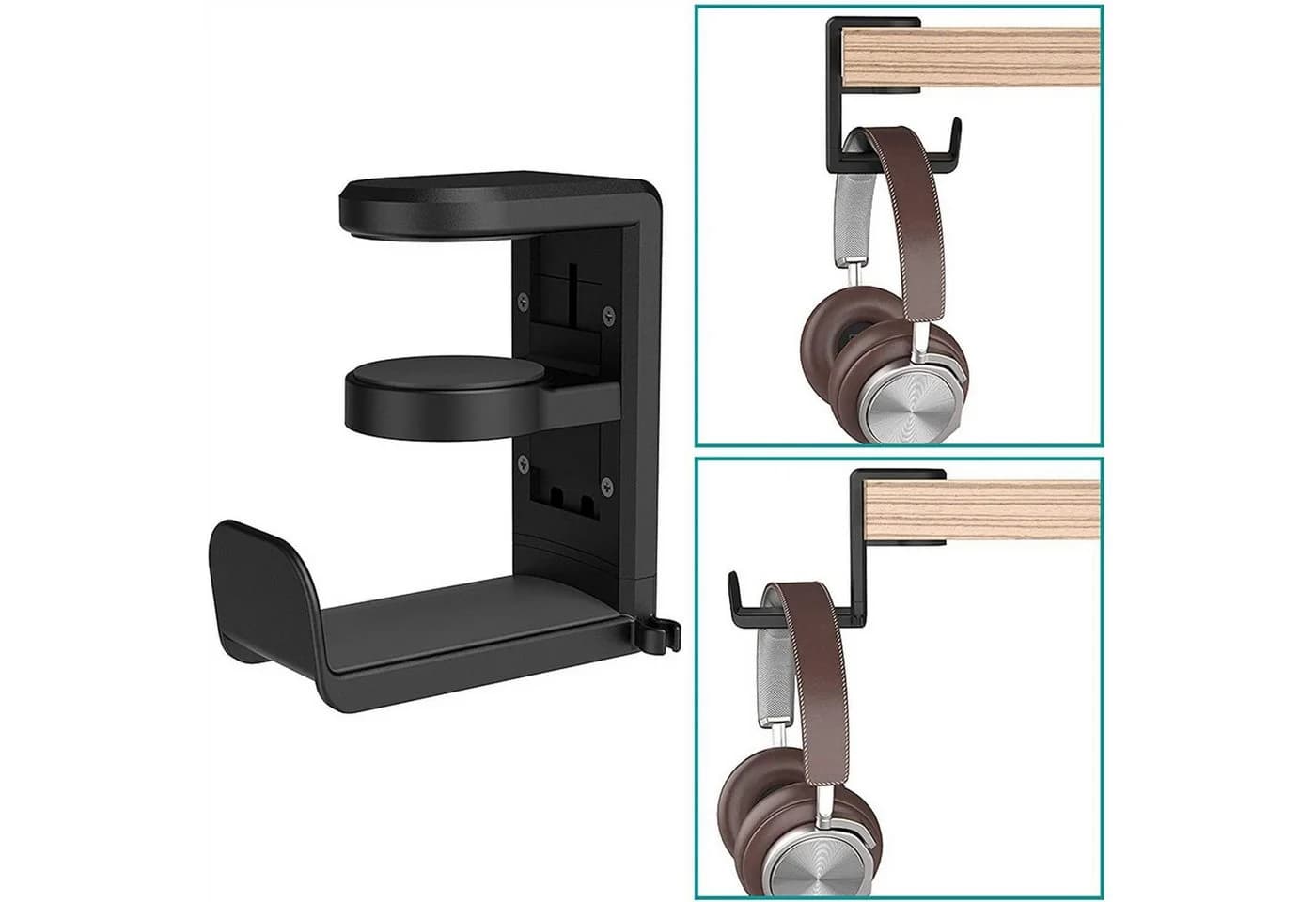 FELIXLEO Kopfhörerständer Gaming Headset Halter Schwarz 360-Grad-Schwenk - Bild 2