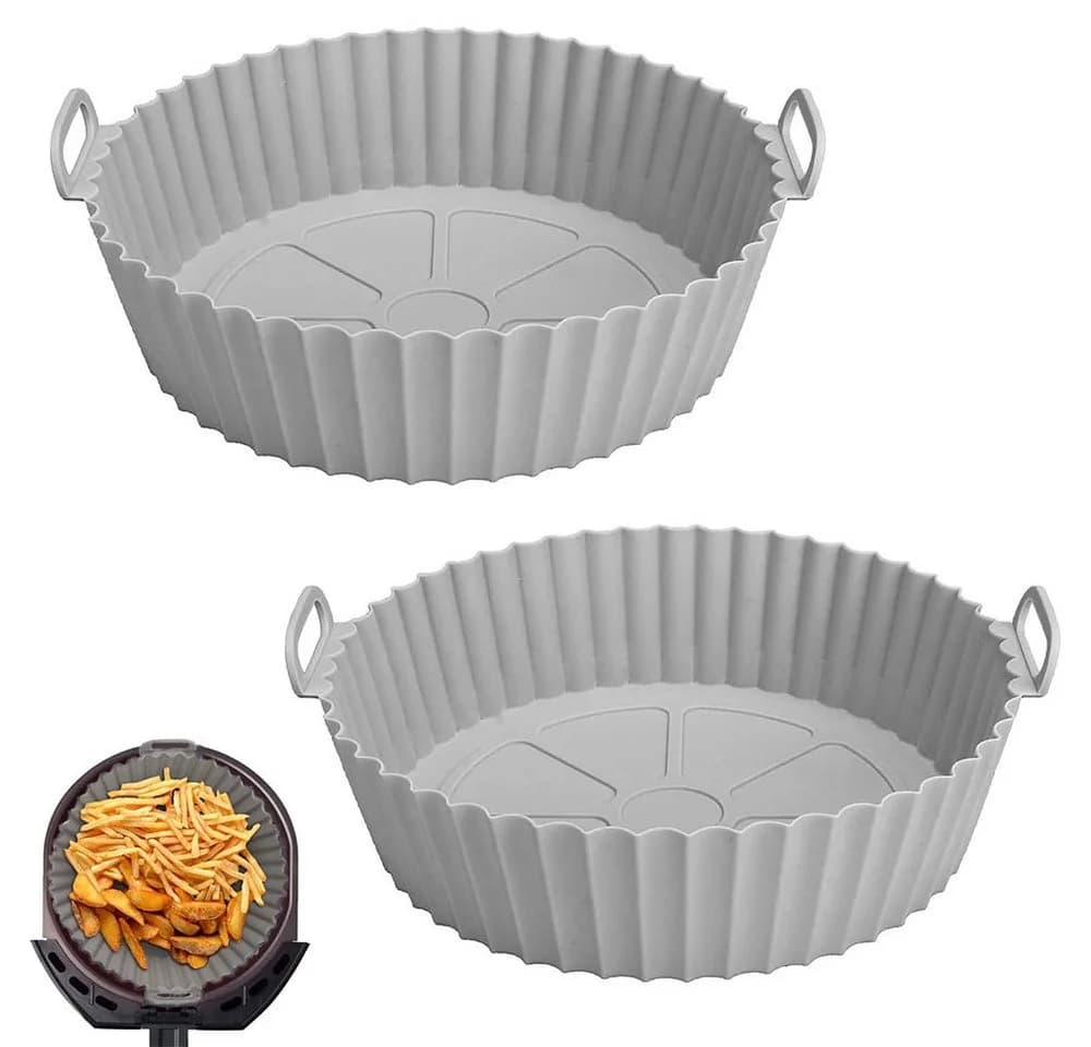 FELIXLEO Silikonbackformen 2-tlg. Grau für Heißluftfritteuse - Bild 2