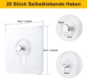FELIXLEO Klebehaken Bilderhaken Selbstklebend Transparent 20-Stück Bild 1