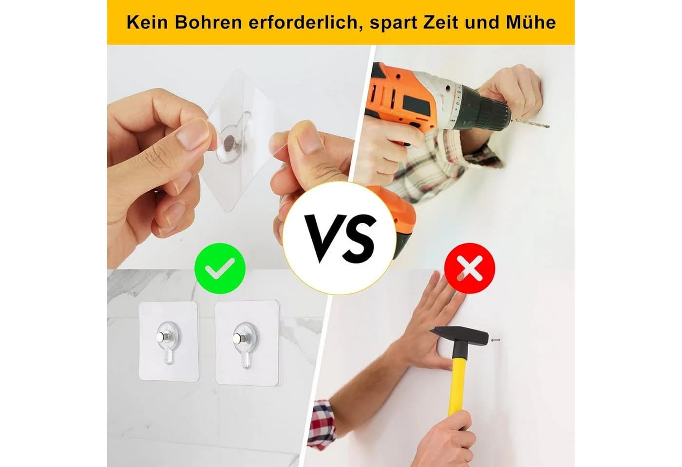 FELIXLEO Klebehaken Bilderhaken Selbstklebend Transparent 20-Stück - Bild 5