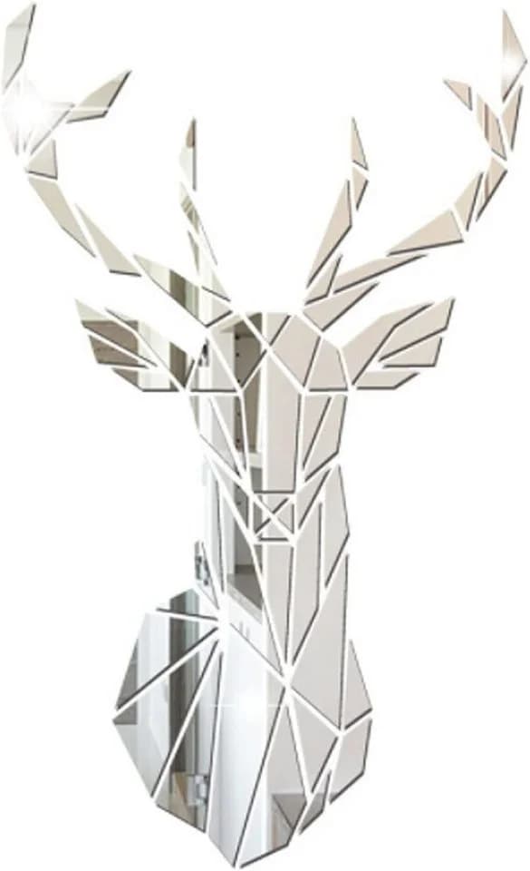 FELIXLEO 3D Wandspiegel Hirsch Acryl Selbstklebend Silber - Bild 2