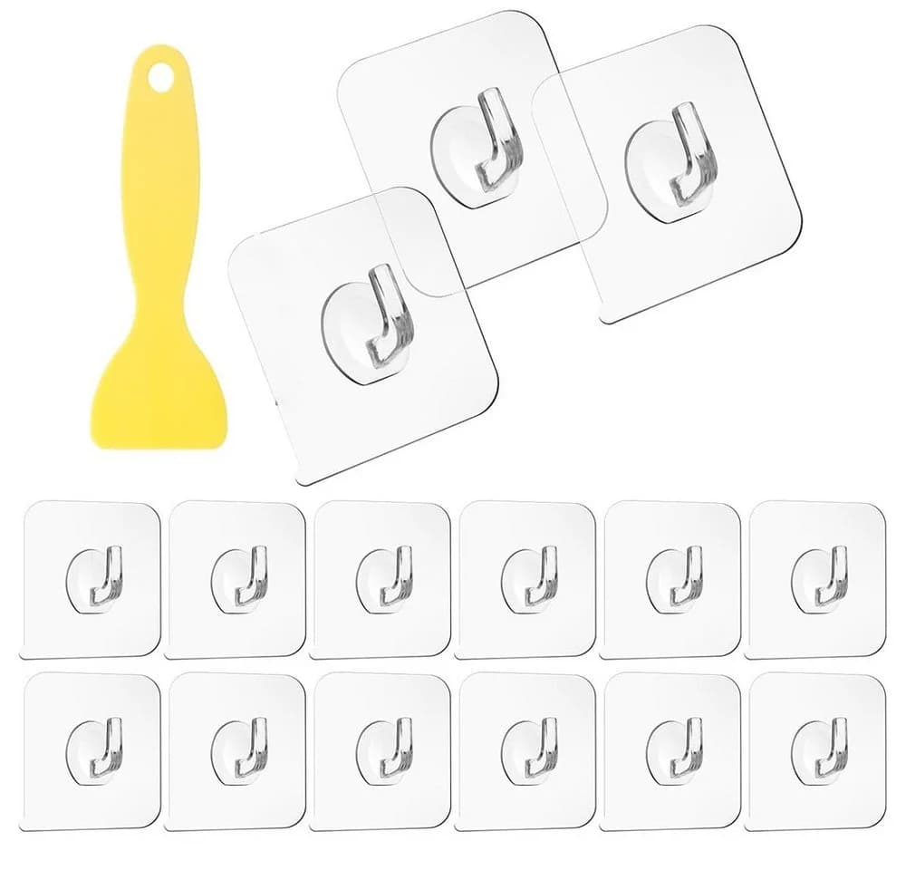 FELIXLEO Klebehaken Transparent 20-tlg. Selbstklebend mit Schaber - Bild 2