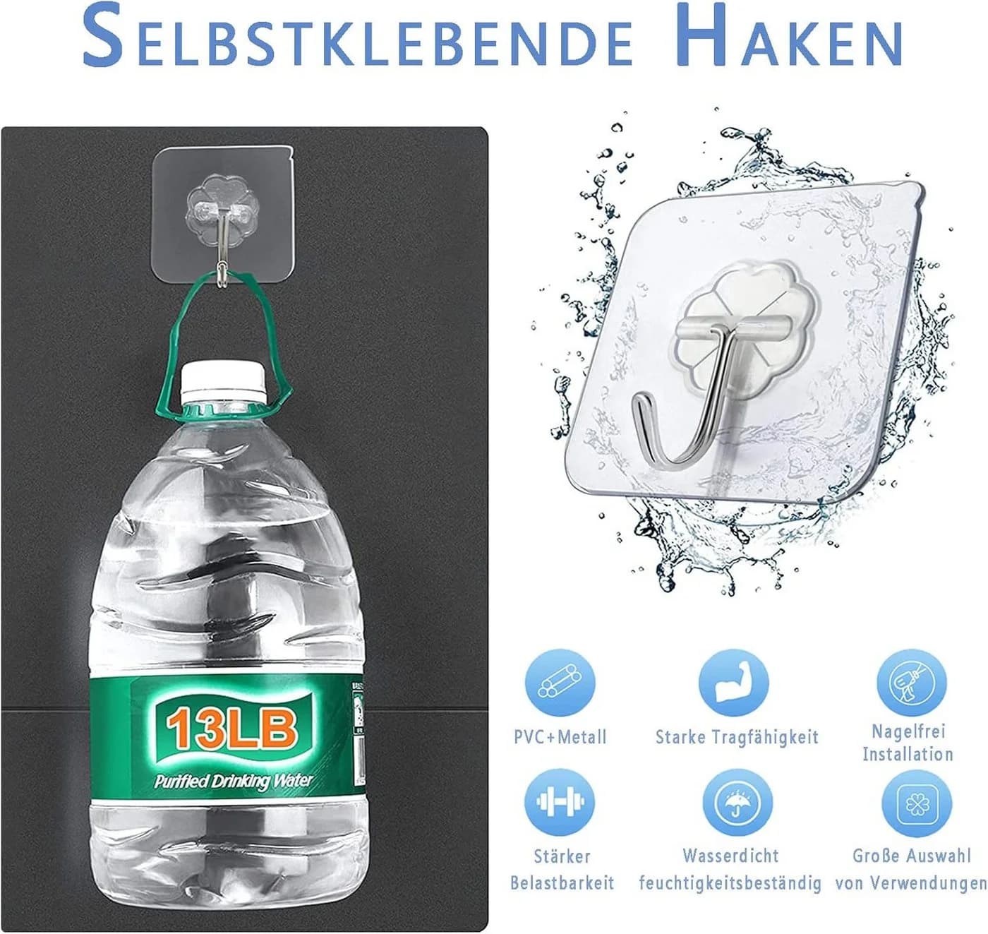FELIXLEO 30x Selbstklebende Gardinenhaken Transparent Ohne Bohren - Bild 4