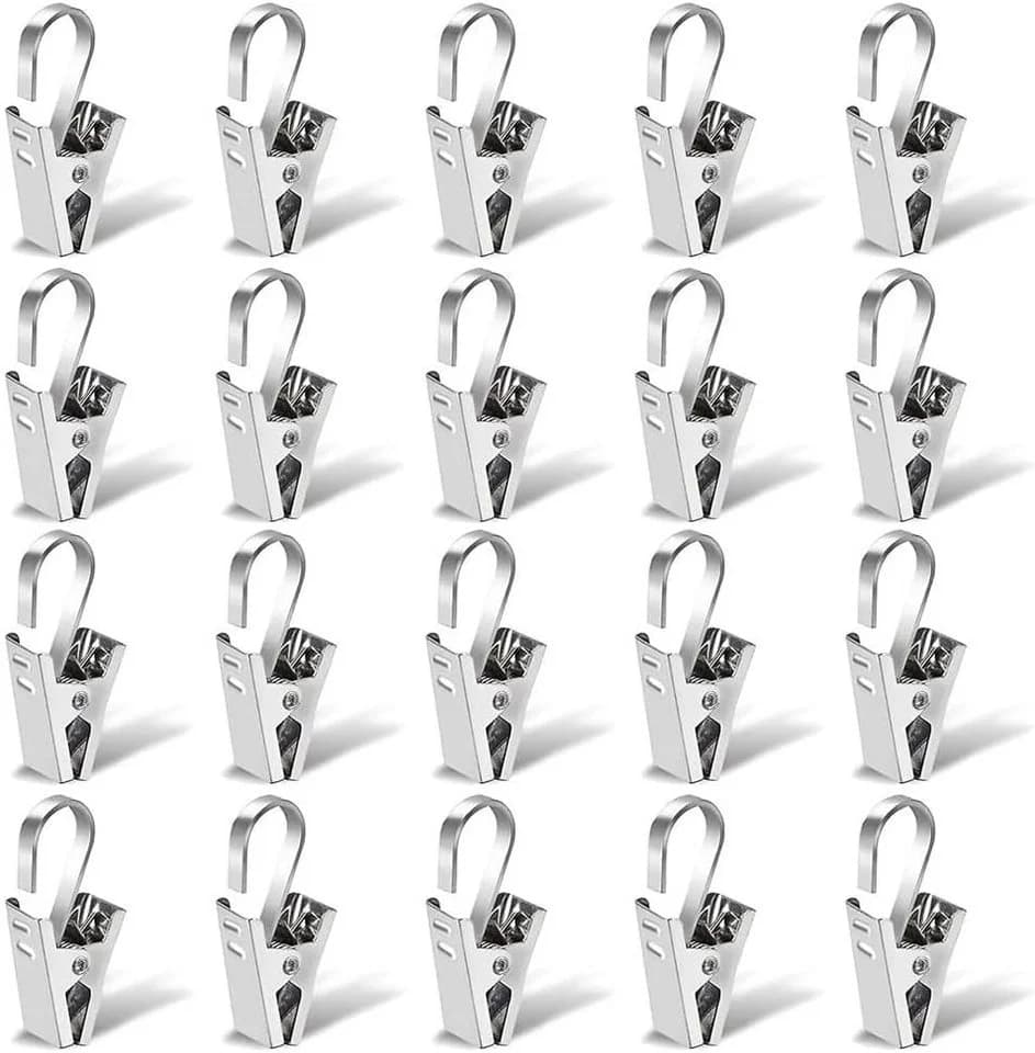 FELIXLEO Gardinenhaken Clips 20-tlg. Silber 430 Edelstahl - Bild 2
