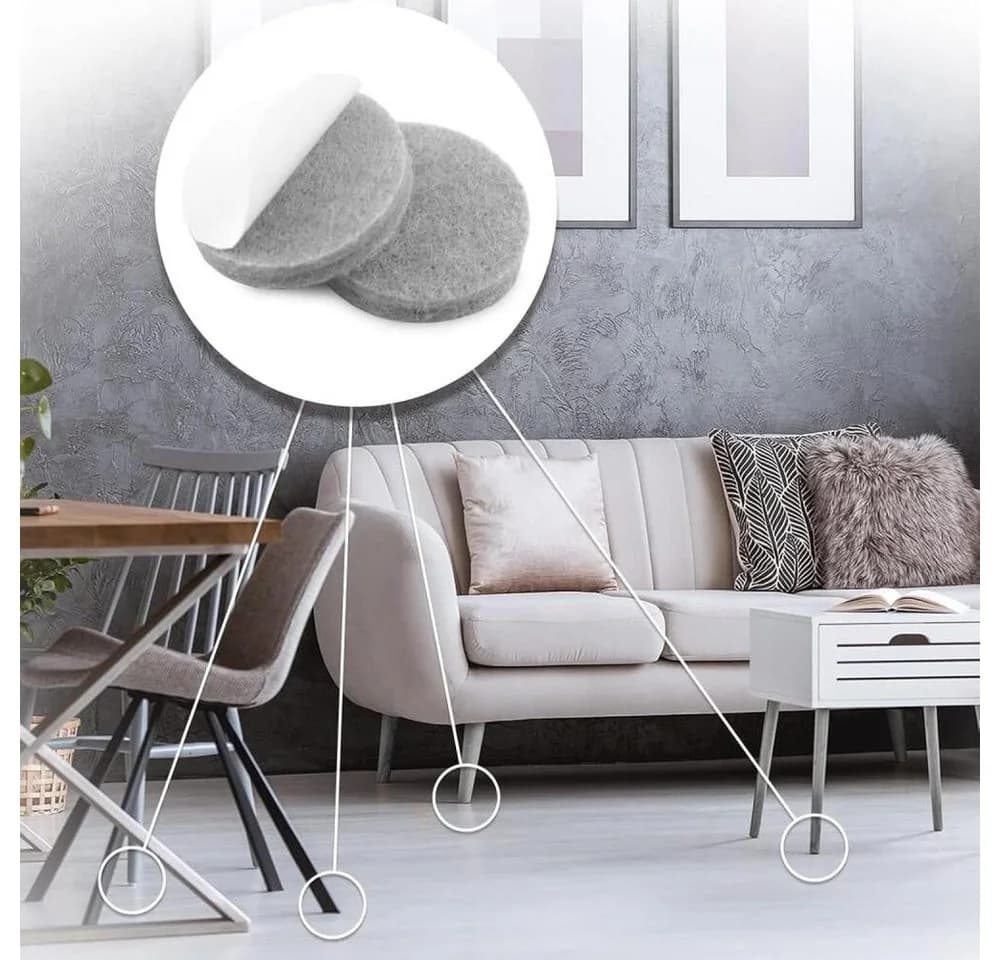 FELIXLEO Selbstklebende Filzgleiter Grau 50mm 60er Pack - Bild 4