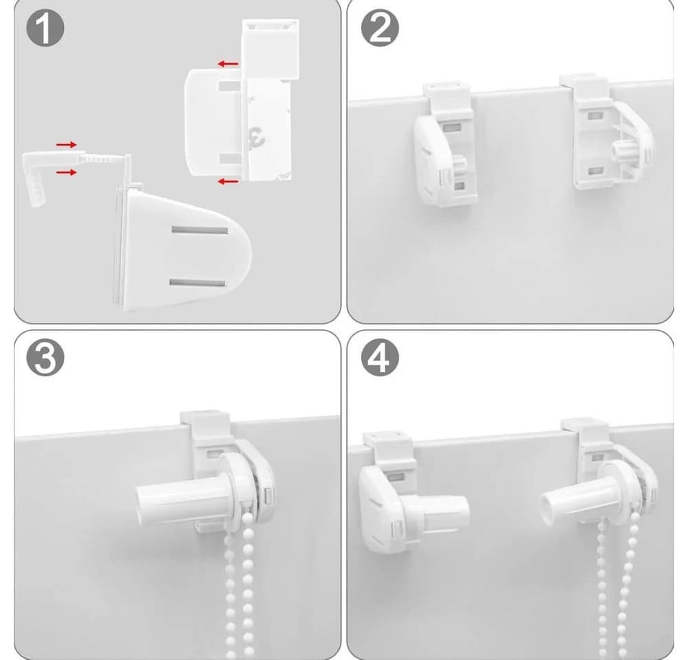 FELIXLEO Rollo Ersatzteile Set 17mm Halterungen Weiß - Bild 5