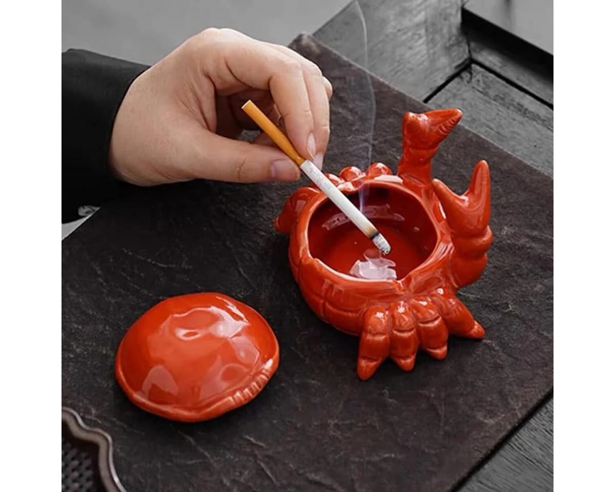FELIXLEO Aschekasten Krabbenform Orange mit Deckel - Bild 4