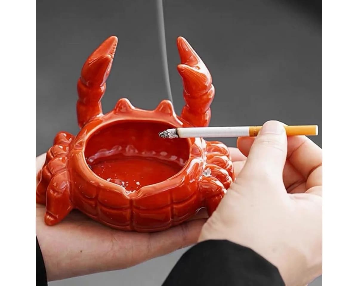 FELIXLEO Aschekasten Krabbenform Orange mit Deckel - Bild 5
