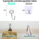 FELIXLEO Gardinenhaken 8 Stück Selbstklebend Transparent Bild 4