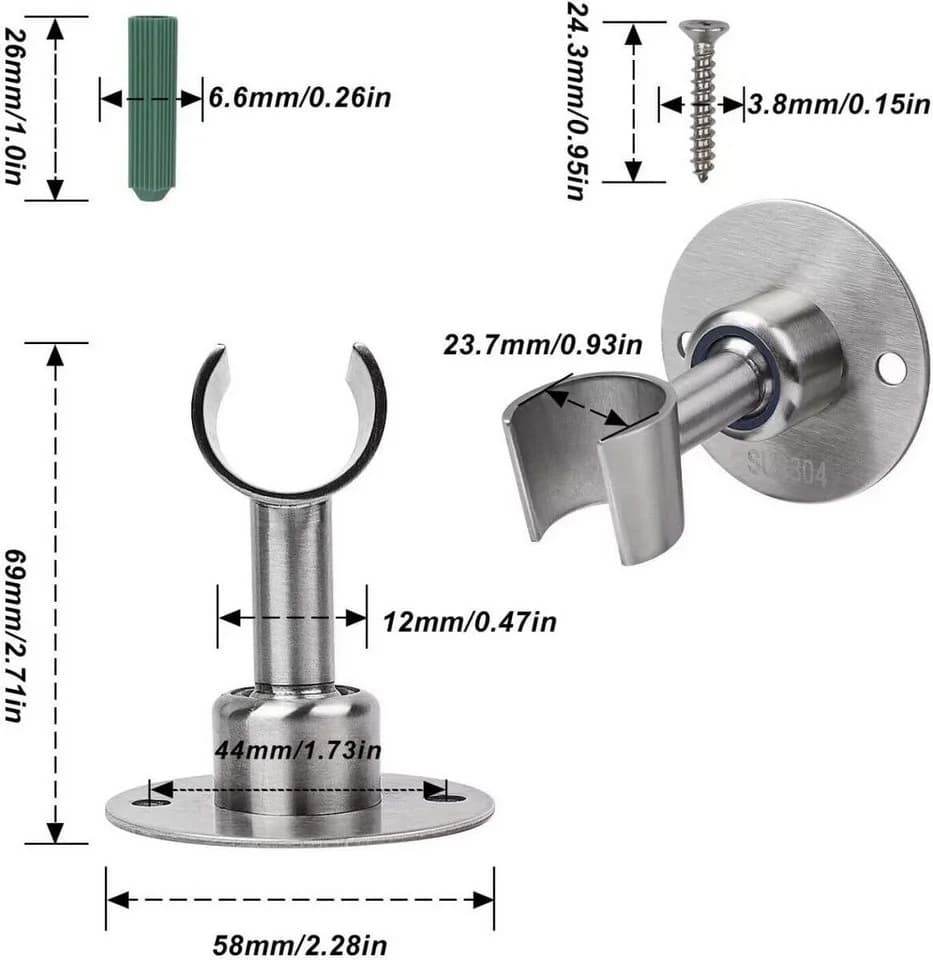 FELIXLEO Duschsäule Brausehalter Edelstahl 304