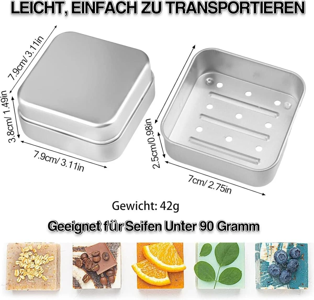 FELIXLEO Seifenablage 2 Stück Aluminium Seifendose Reise Wasserdicht