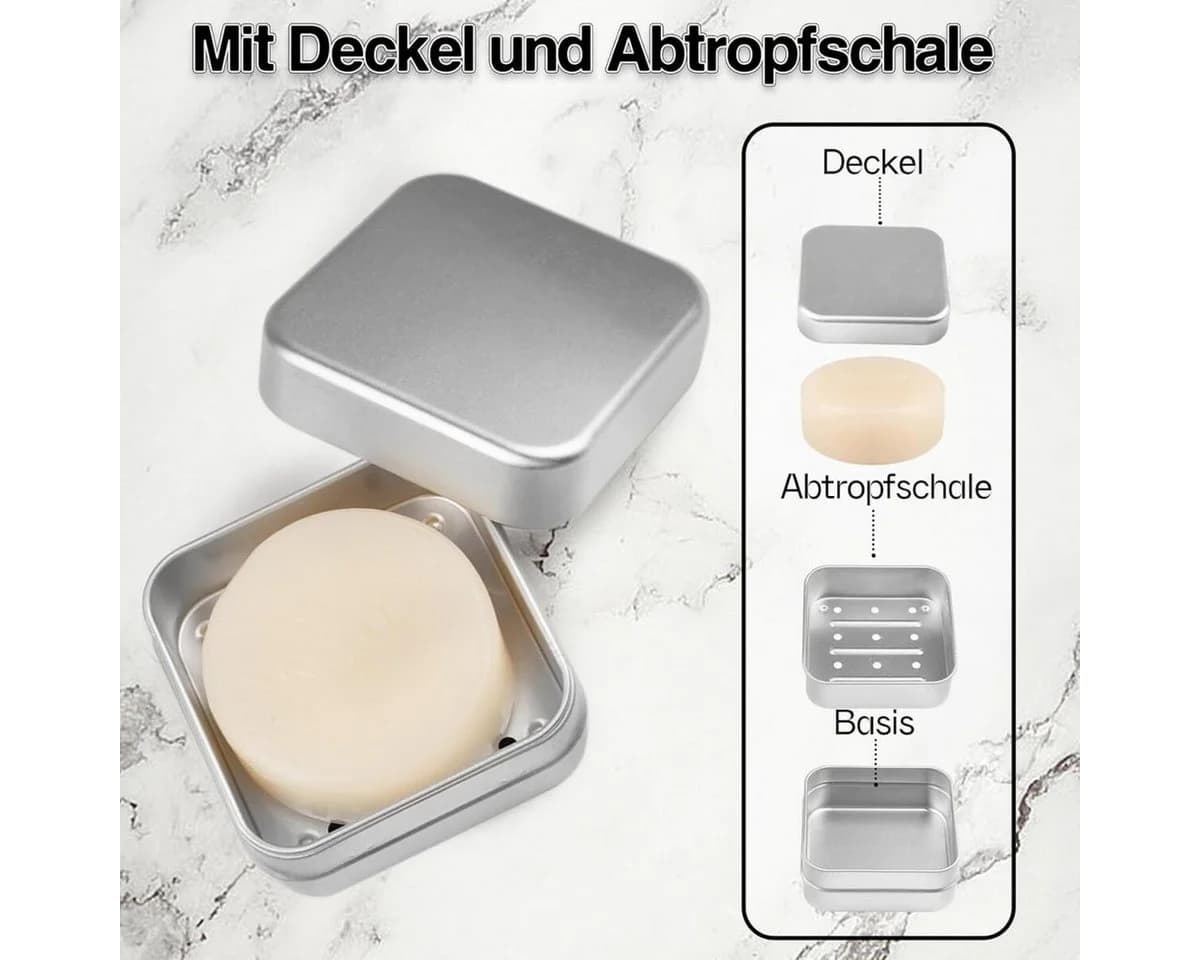 FELIXLEO Seifenablage 2 Stück Aluminium Seifendose Reise Wasserdicht - Bild 3