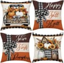 FELIXLEO Kissenbezug 4er Set Herbst Kürbis Deko 45x45 cm Bild 2
